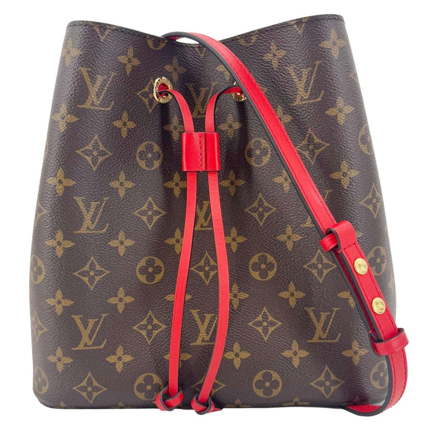 LOUIS VUITTON Neonoe MM Monogram Canvas Shoulder Bag Red