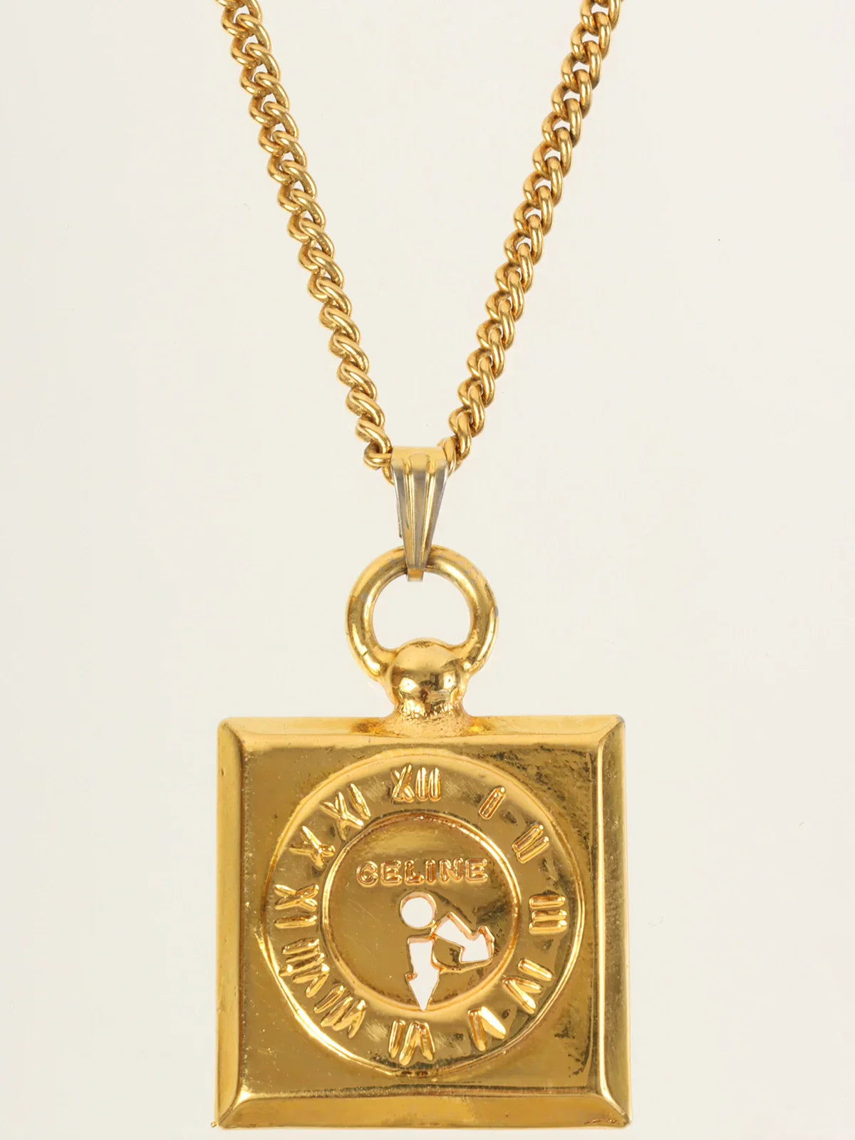 Luxury CELINE Watch Motif Necklace Gold