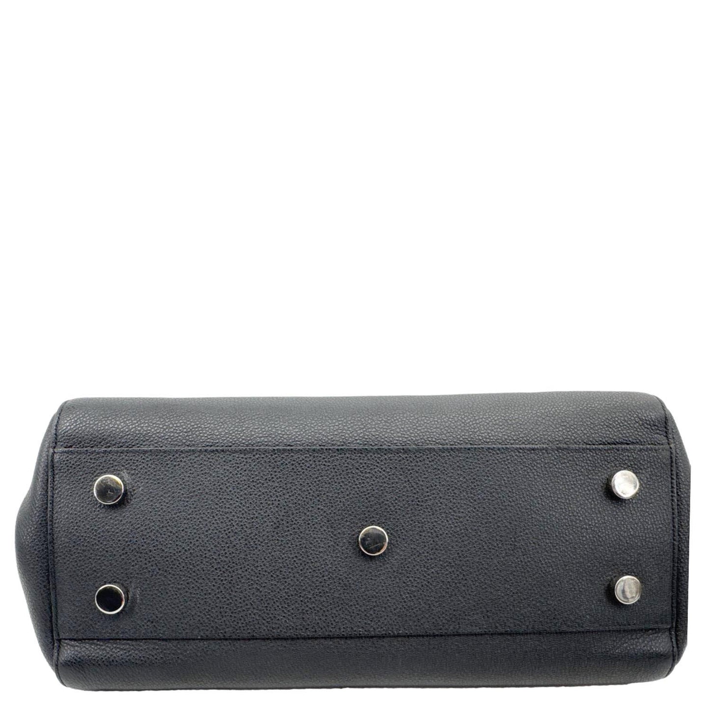 YVES SAINT LAURENT Cabas Rive Gauche Small Pebbled Leather Satchel Bag Black