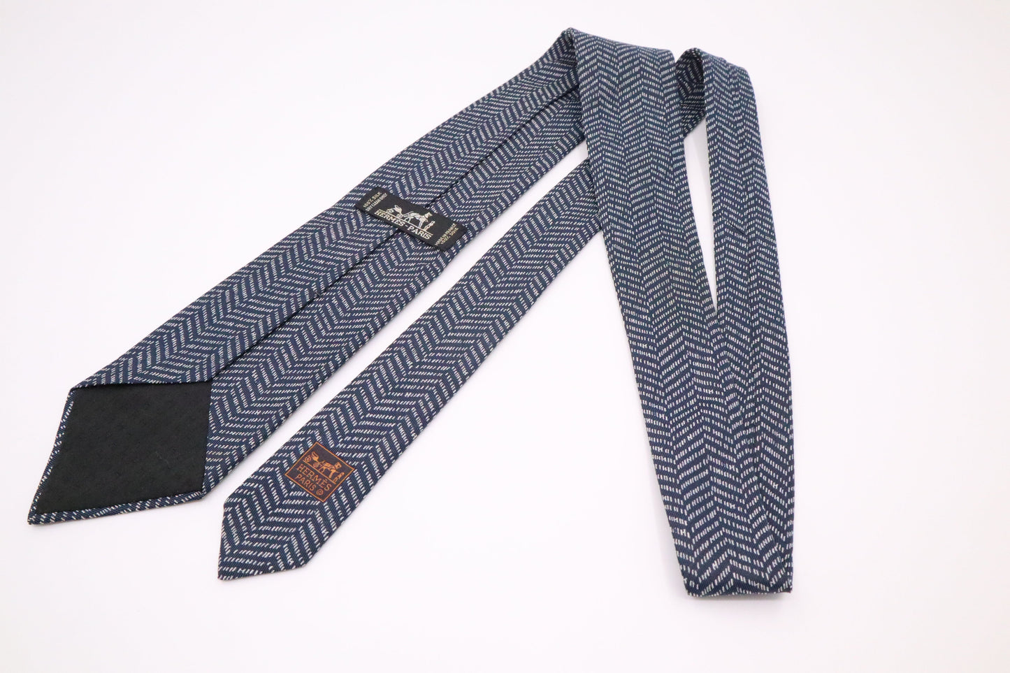 Hermes Necktie in Navy Silk