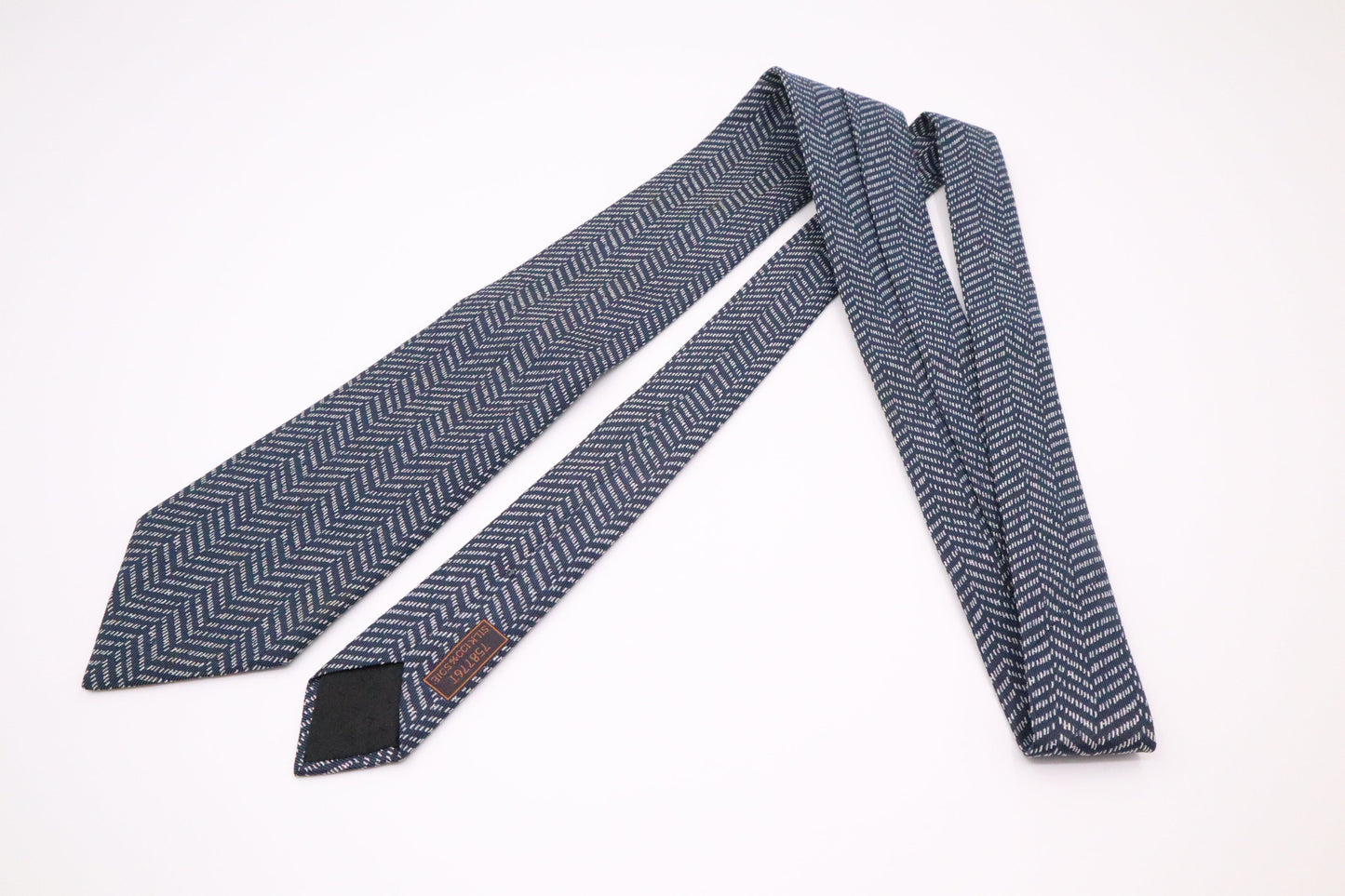 Hermes Necktie in Navy Silk