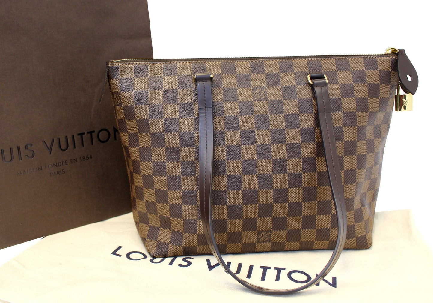 LOUIS VUITTON Iena MM Damier Ebene  Shoulder Bag