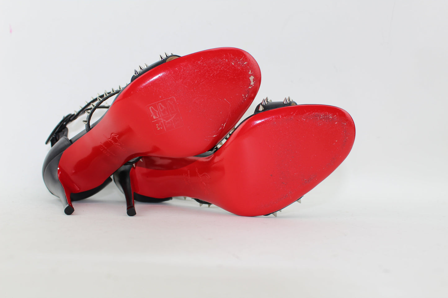 CHRISTIAN LOUBOUTIN CHOCA SPIKES 100 SIZE 38.5
