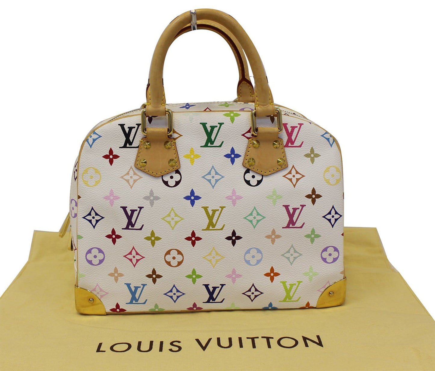 LOUIS VUITTON White Monogram Multicolor Trouville Satchel Bag