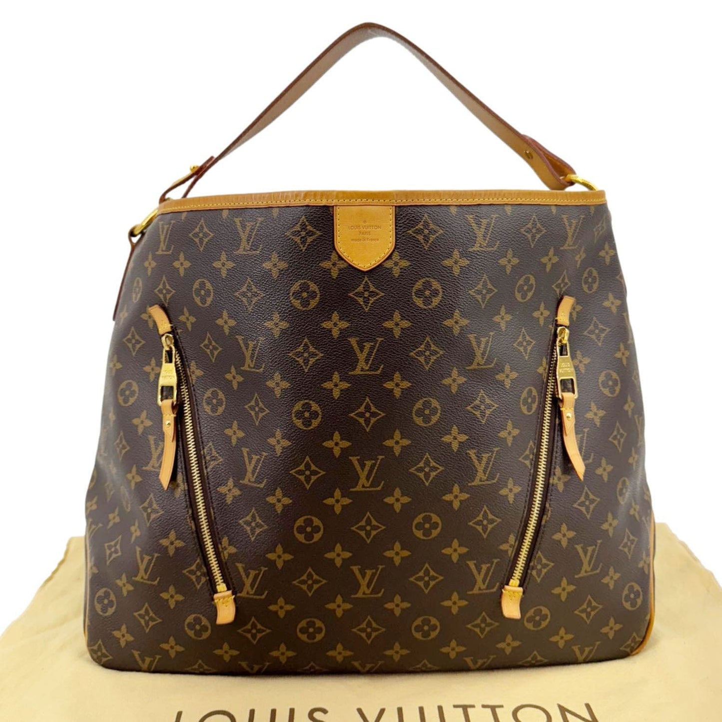 LOUIS VUITTON Delightful GM Monogram Canvas Hobo Bag Brown