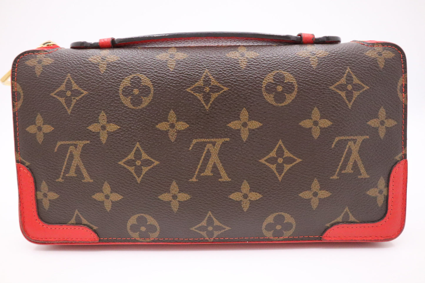 Louis Vuitton Retiro Daily Organizer in Monogram Canvas and Red Leather