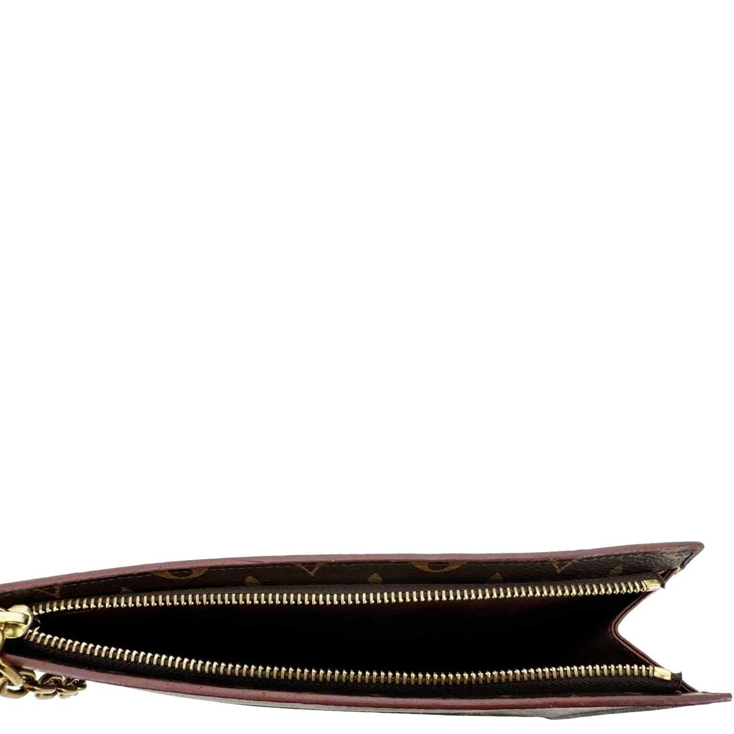 LOUIS VUITTON Legacy Monogram Canvas Chain Clutch Brown