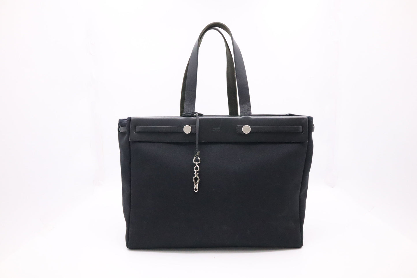Hermes Herbag Cabas in Black Canvas