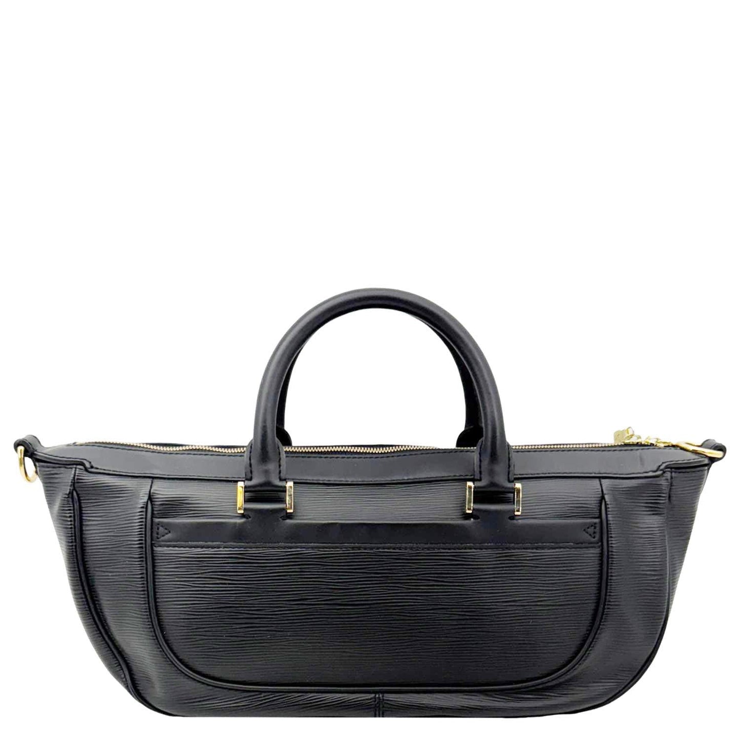 LOUIS VUITTON Dhanura Epi Leather Satchel Bag Black