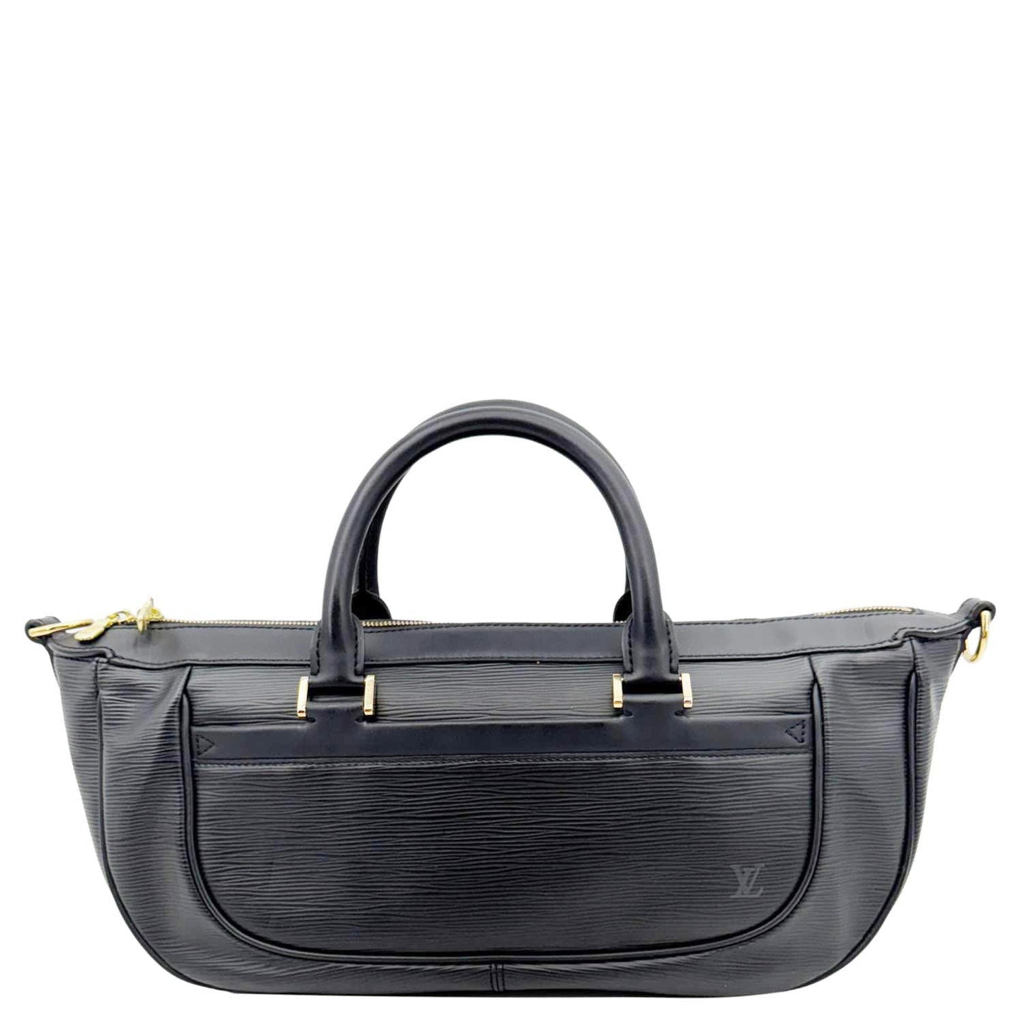 LOUIS VUITTON Dhanura Epi Leather Satchel Bag Black