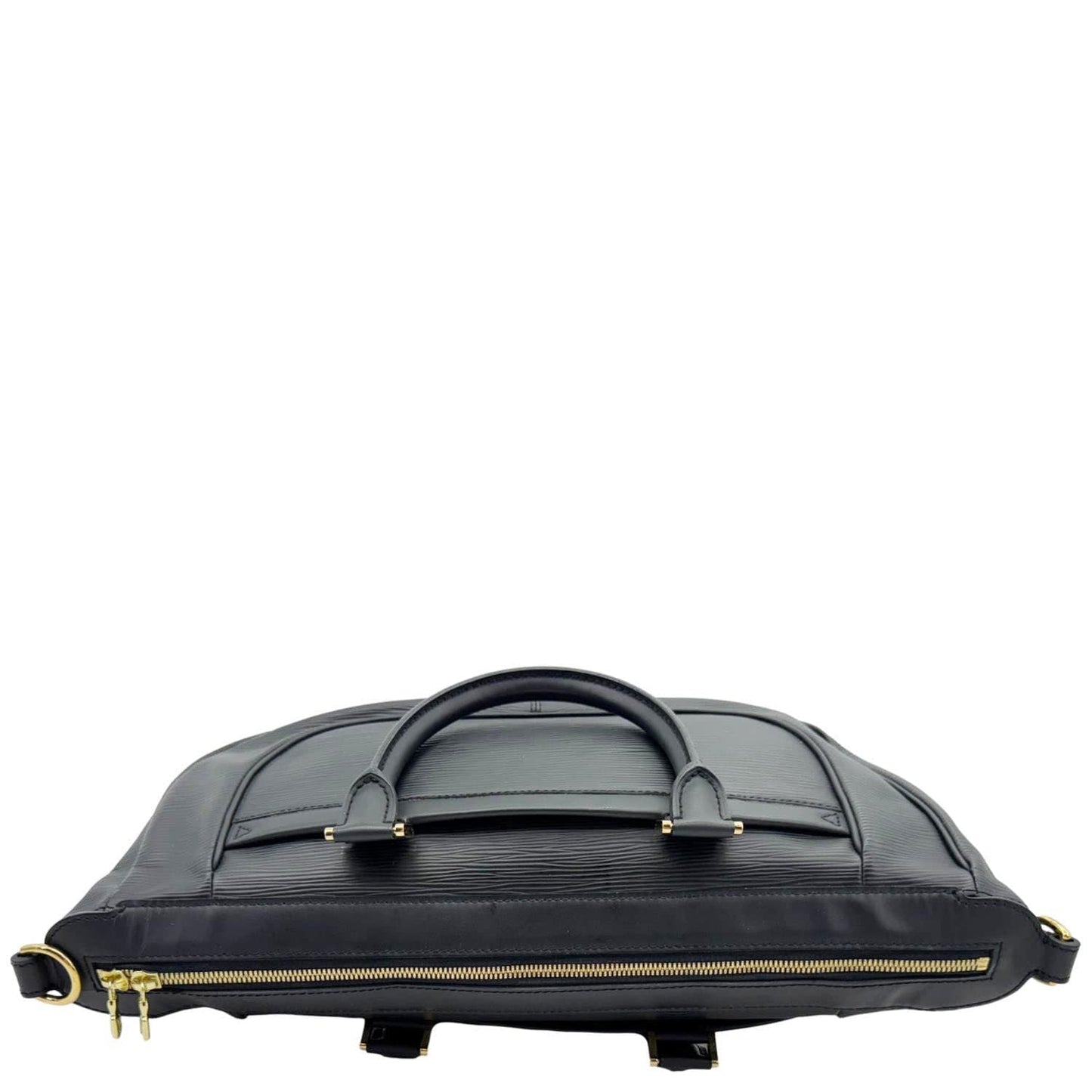 LOUIS VUITTON Dhanura Epi Leather Satchel Bag Black