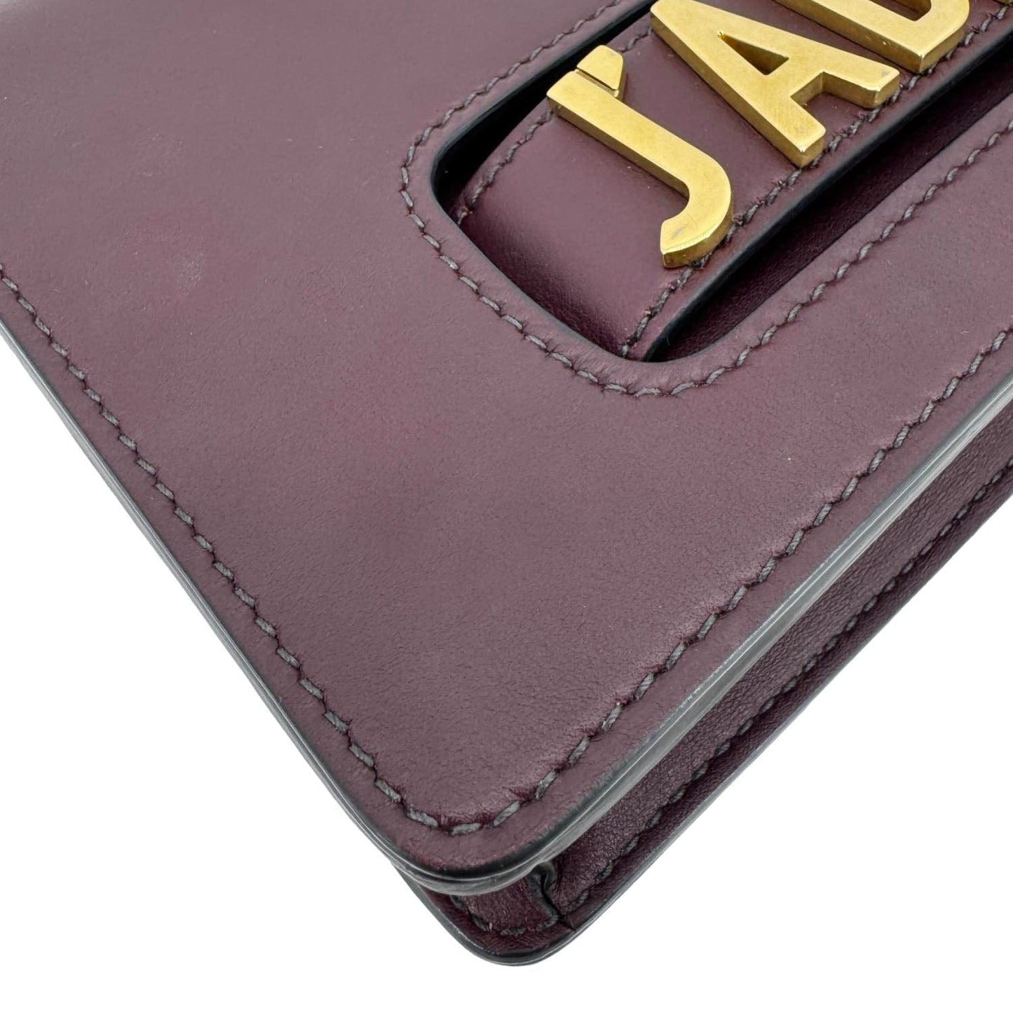 CHRISTIAN DIOR J'Adior Flap Medium Leather Chain Shoulder Bag Burgundy