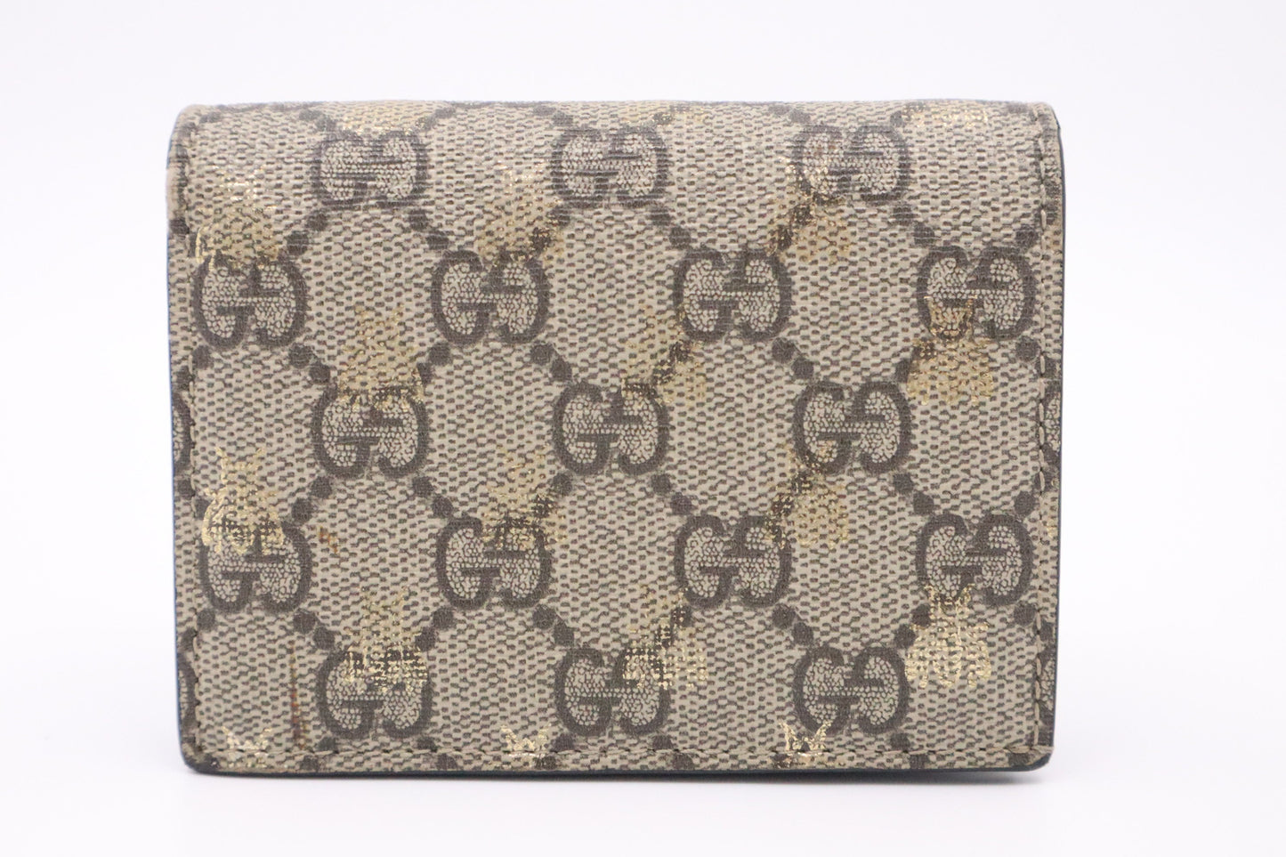 Gucci Bee Compact Wallet in GG Supreme Canvas