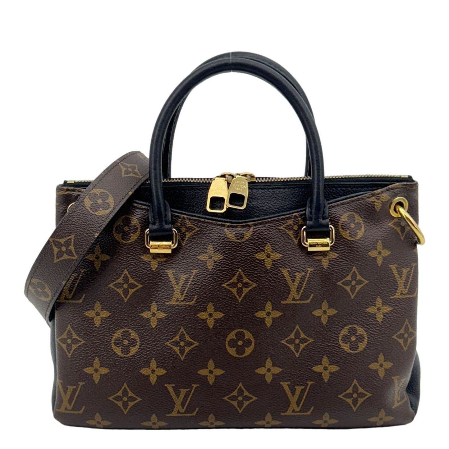 LOUIS VUITTON Pallas BB Monogram Canvas Shoulder Bag Black