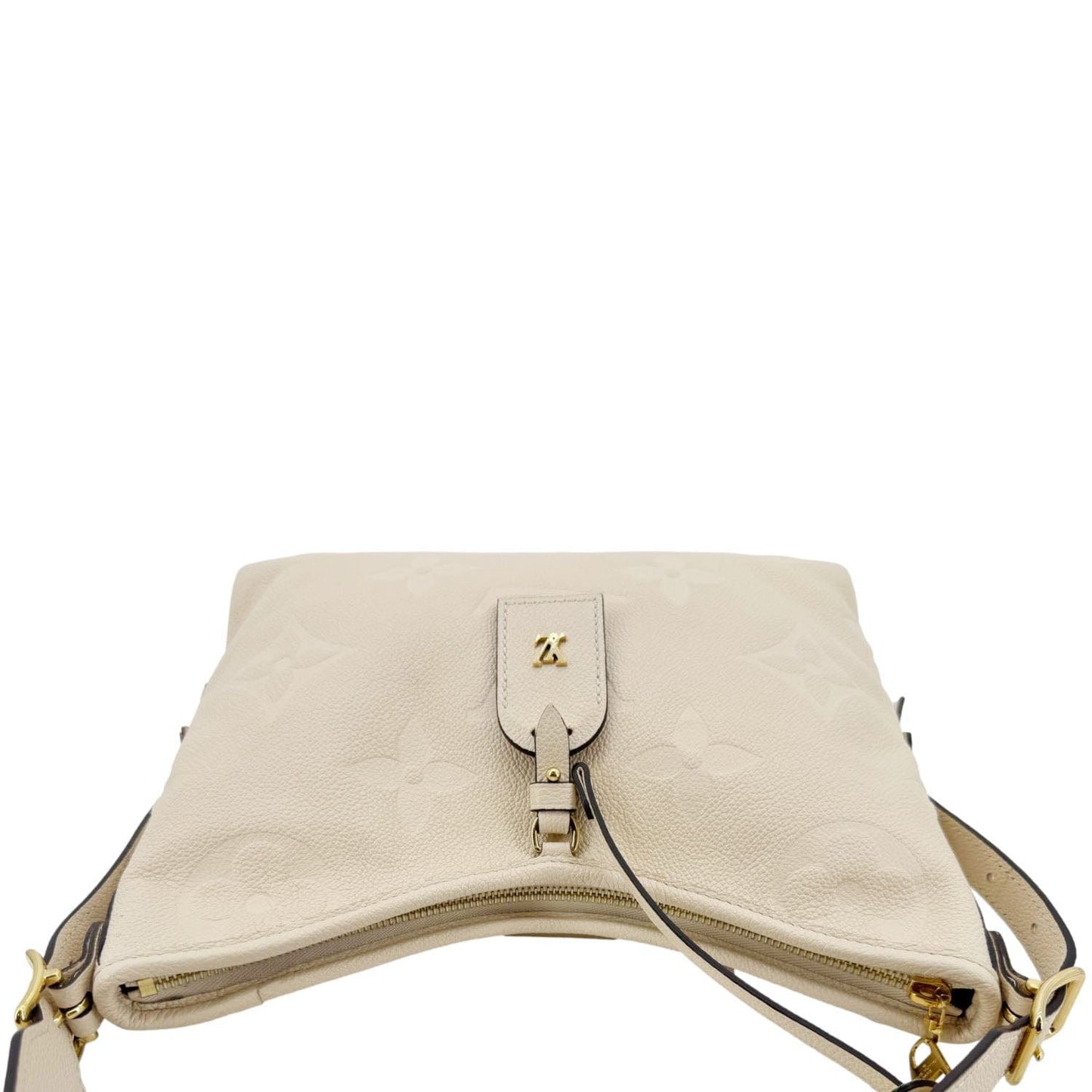 LOUIS VUITTON Carryall PM Monogram Empreinte Leather Shoulder Bag Off White