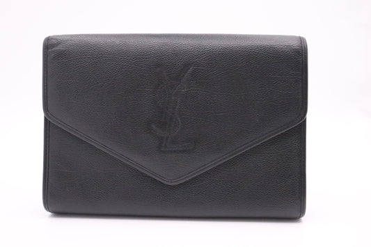 YSL Saint Laurent Clutch in Black Leather