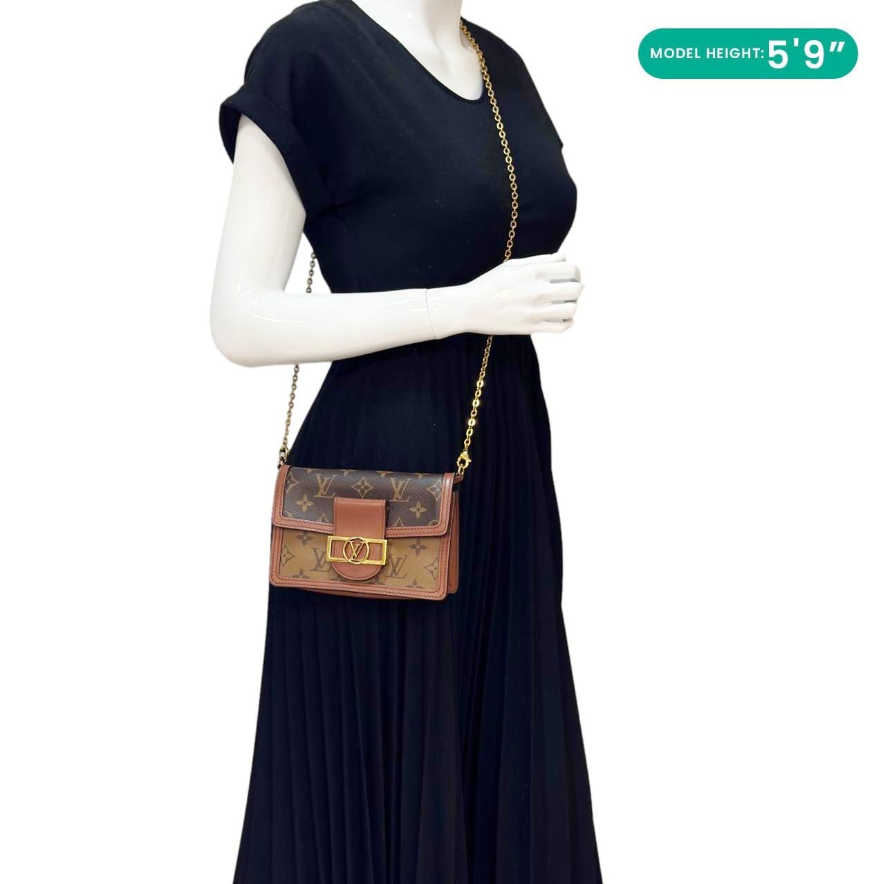 LOUIS VUITTON Dauphine Monogram Reverse Canvas Shoulder Bag Brown