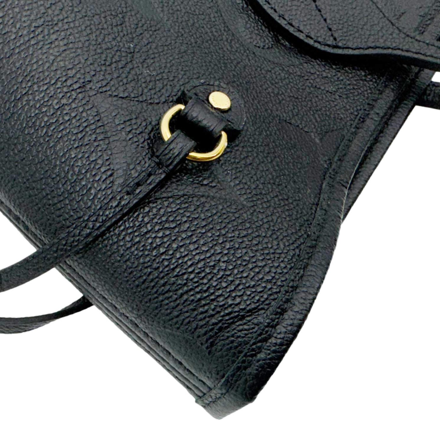 LOUIS VUITTON Neverfull MM Empreinte Leather Tote Shoulder Bag Black