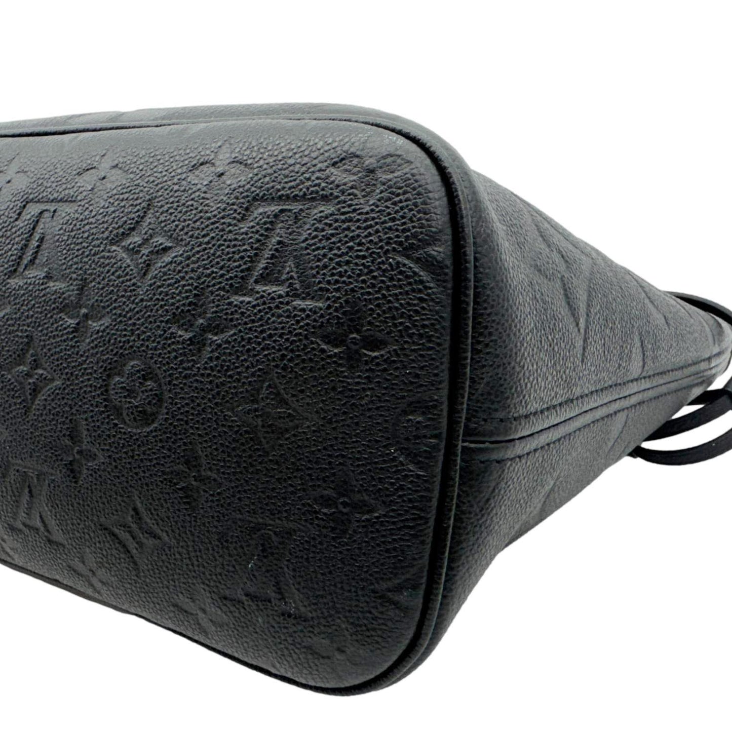 LOUIS VUITTON Neverfull MM Empreinte Leather Tote Shoulder Bag Black