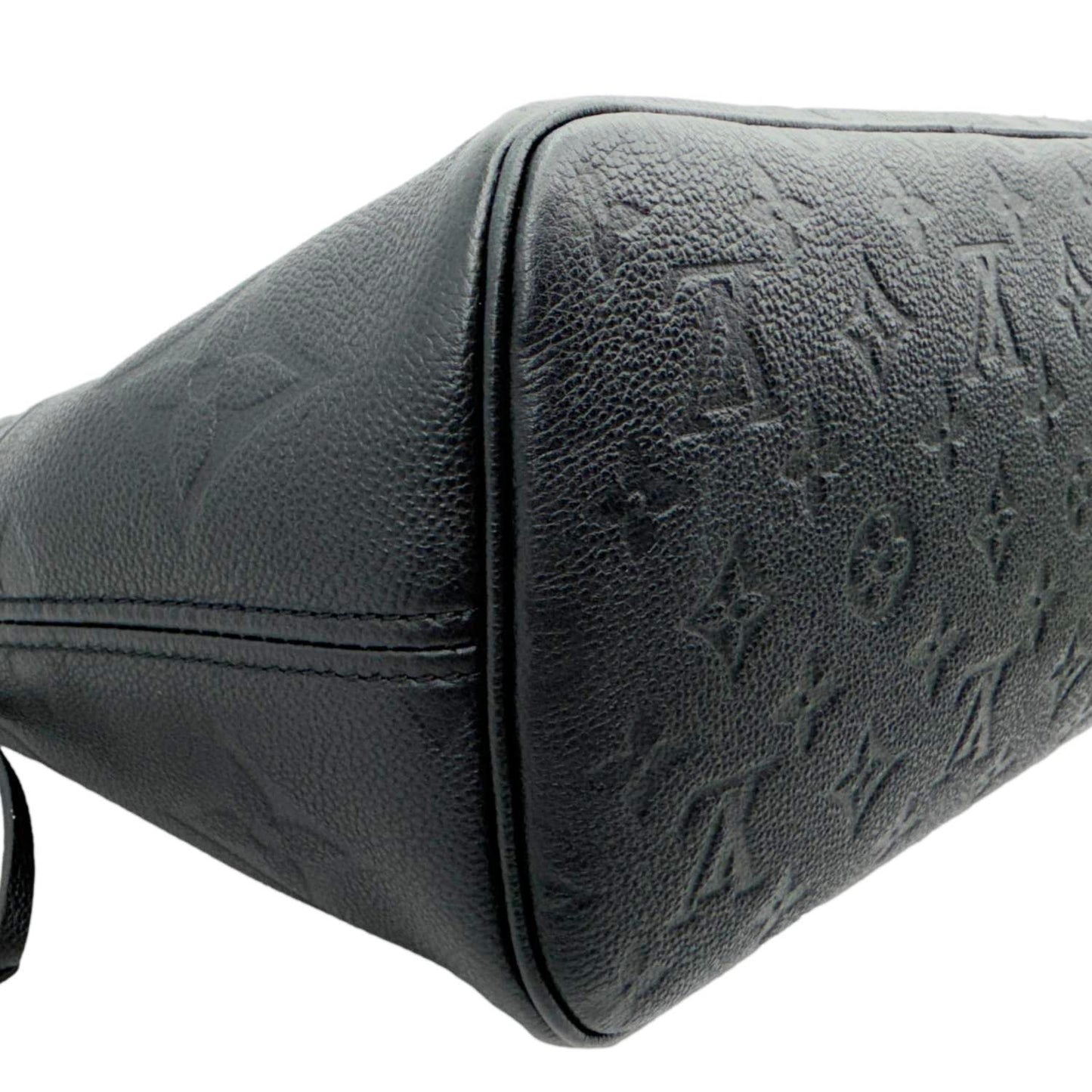 LOUIS VUITTON Neverfull MM Empreinte Leather Tote Shoulder Bag Black