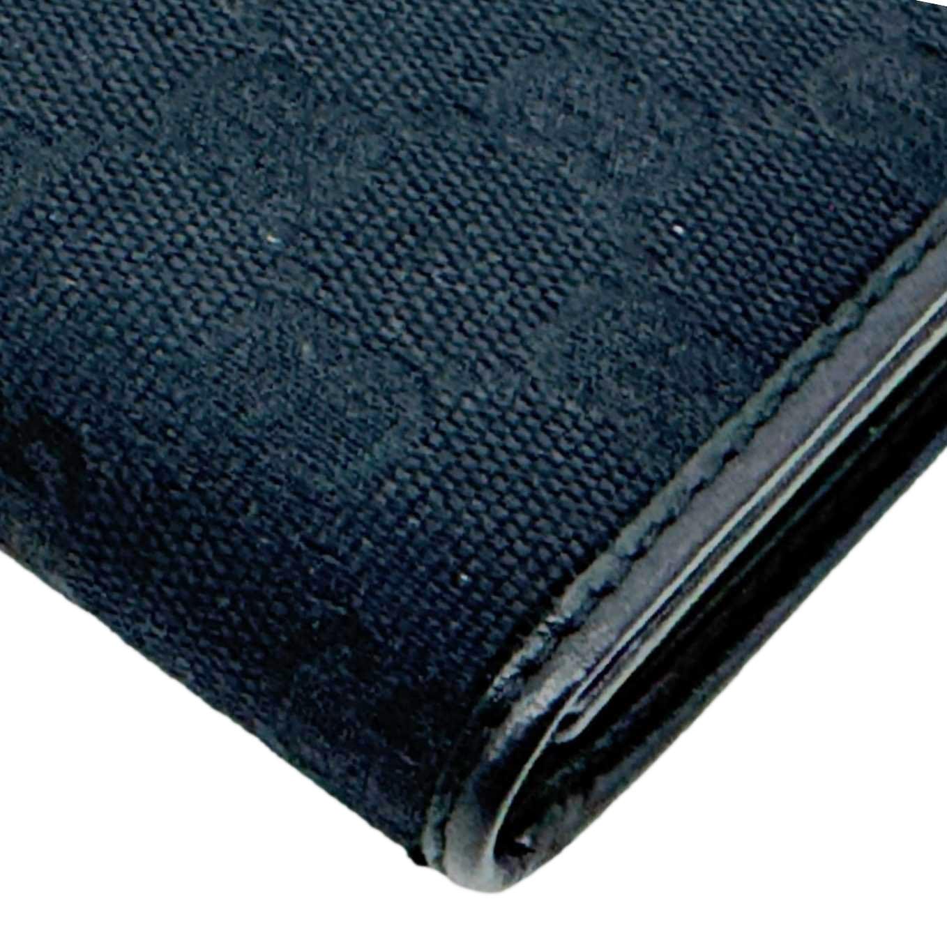 GUCCI Bifold Vintage GG Canvas Wallet Black 184597