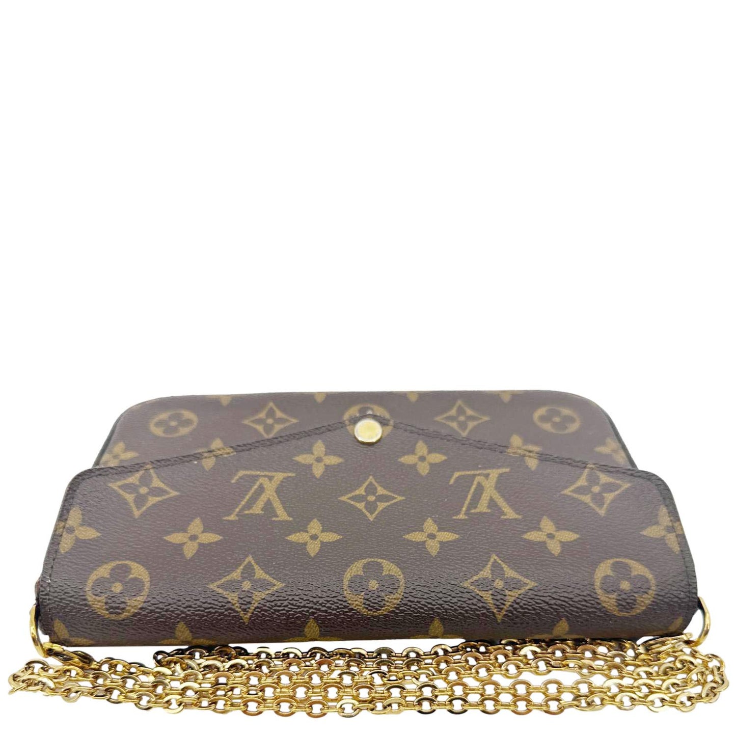 LOUIS VUITTON Felicie Pochette Monogram Canvas Crossbody Bag Brown