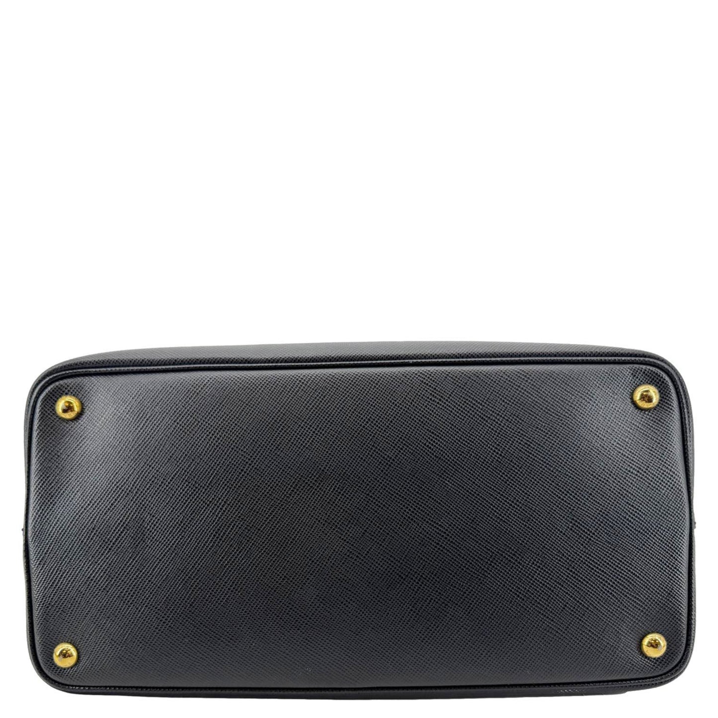 PRADA Double Handle Medium Saffiano Leather Shoulder Bag Black
