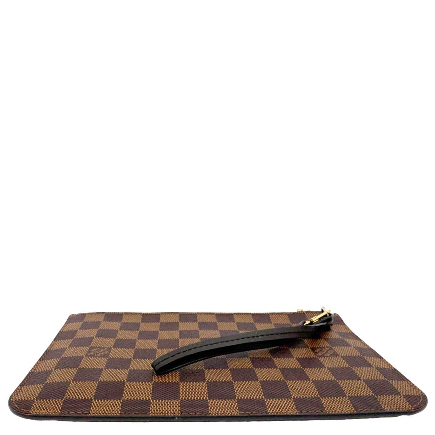 LOUIS VUITTON Neverfull Damier Ebene Wristlet Pouch Brown
