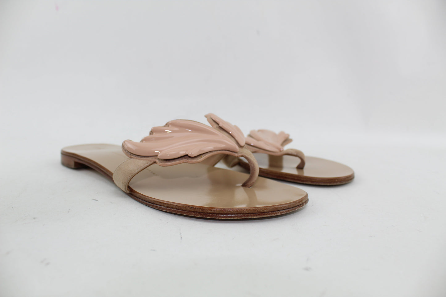 GIUSEPPE ZANOTTI WINGED THONG FLAT SANDAL SIZE 38.5