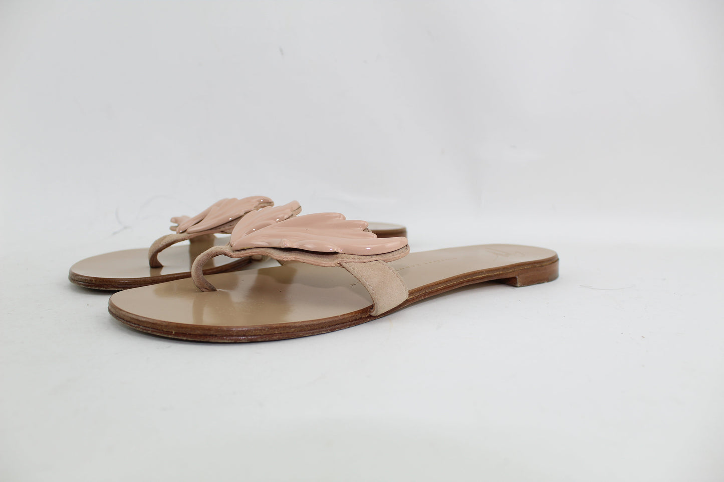 GIUSEPPE ZANOTTI WINGED THONG FLAT SANDAL SIZE 38.5