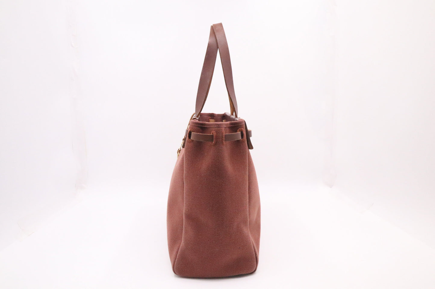 Hermes Herbag Cabas in Brown Canvas
