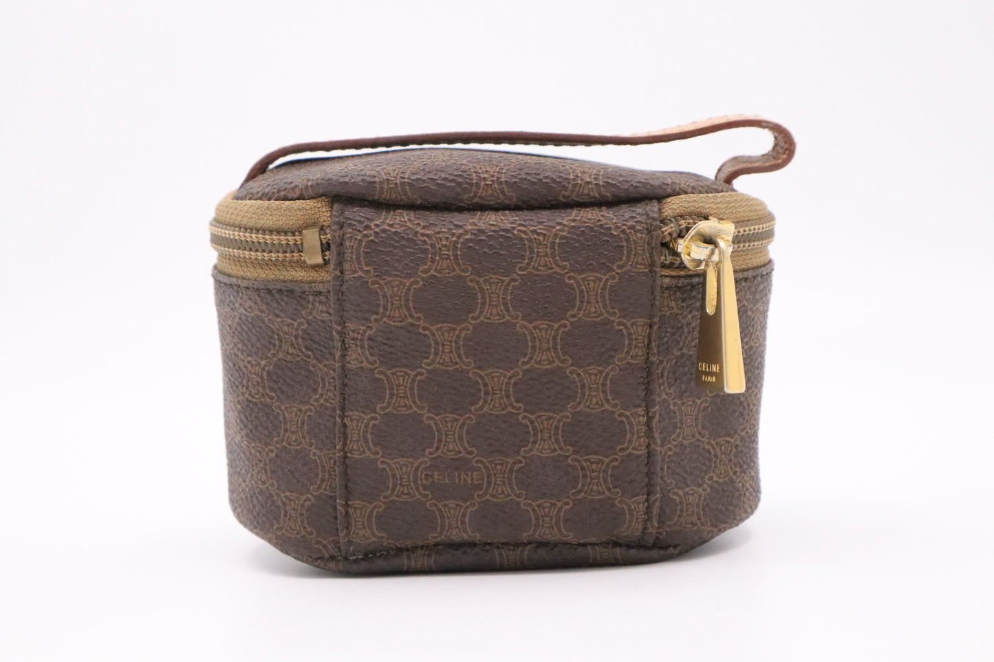 Celine Mini Vanity Case in Brown Macadam Canvas