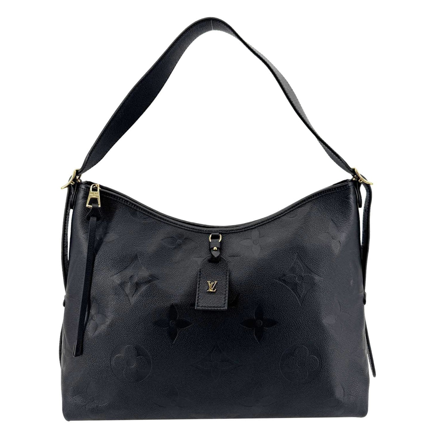 LOUIS VUITTON Carryall MM Monogram Empreinte Leather Shoulder Bag Black
