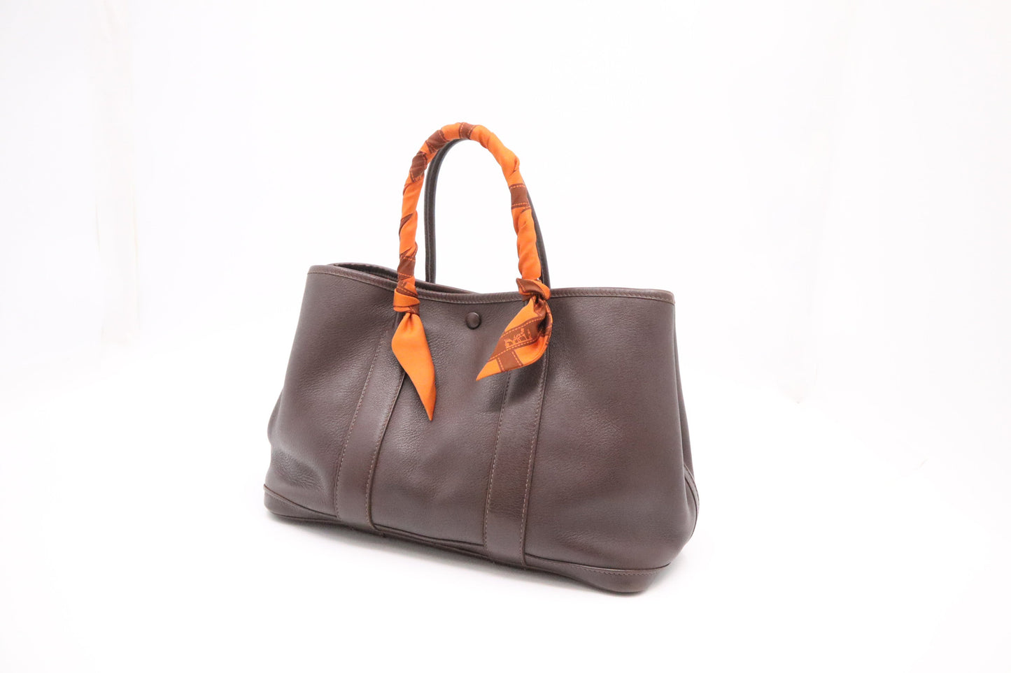 Hermes Bolduc Garden Party TPM in Chocolate Swift Leather