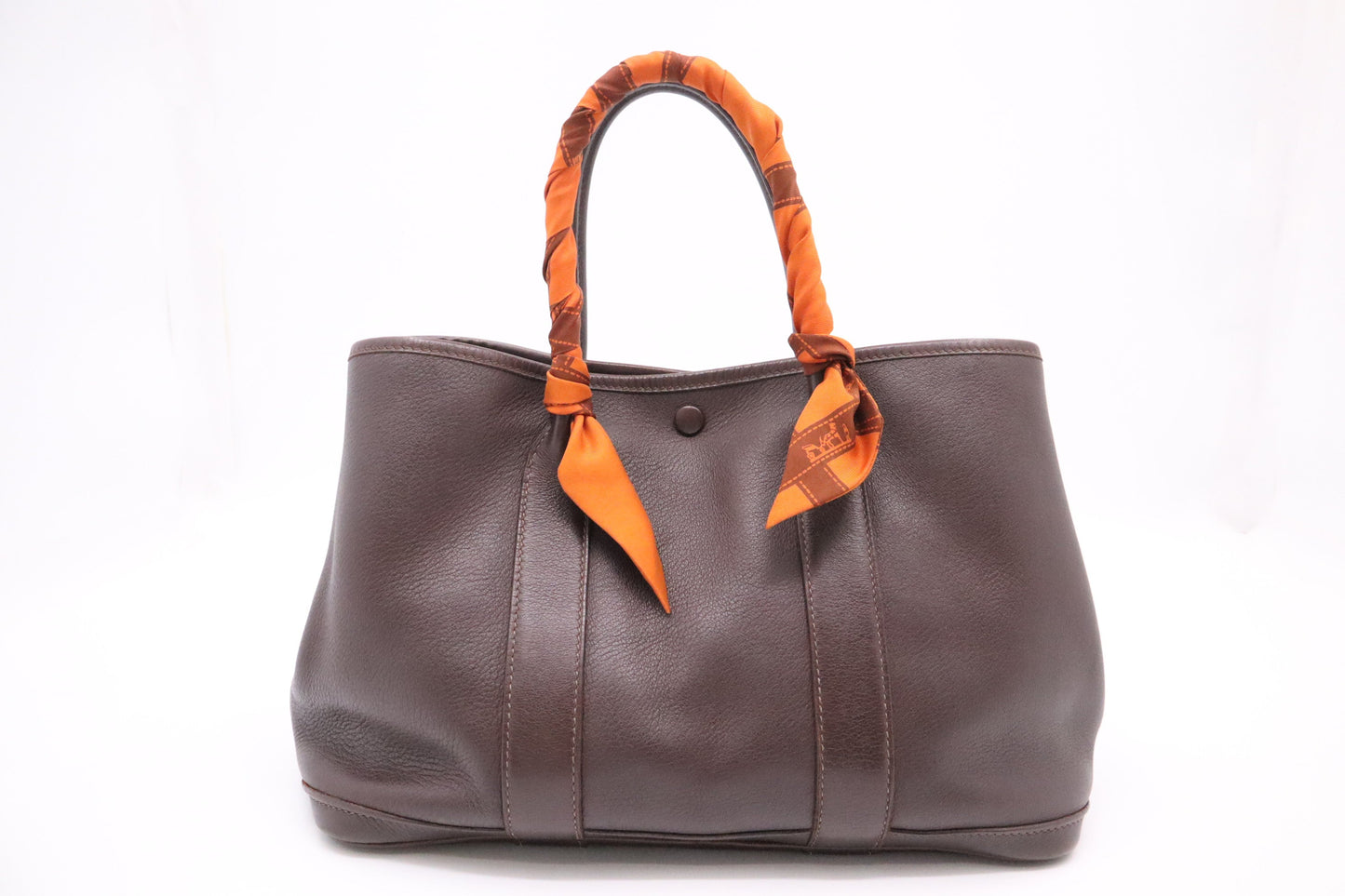 Hermes Bolduc Garden Party TPM in Chocolate Swift Leather