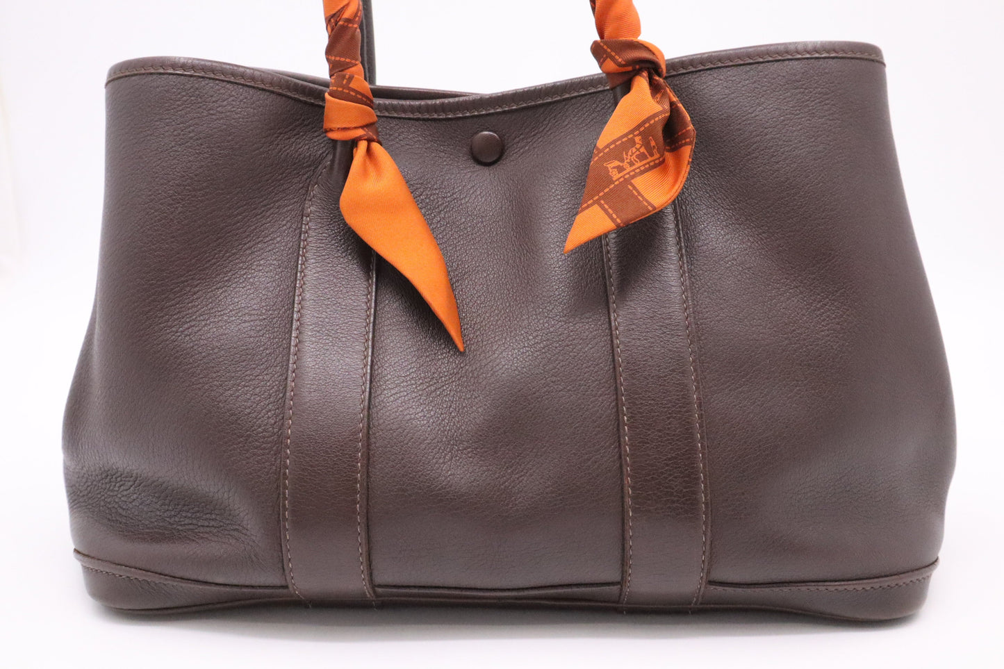 Hermes Bolduc Garden Party TPM in Chocolate Swift Leather