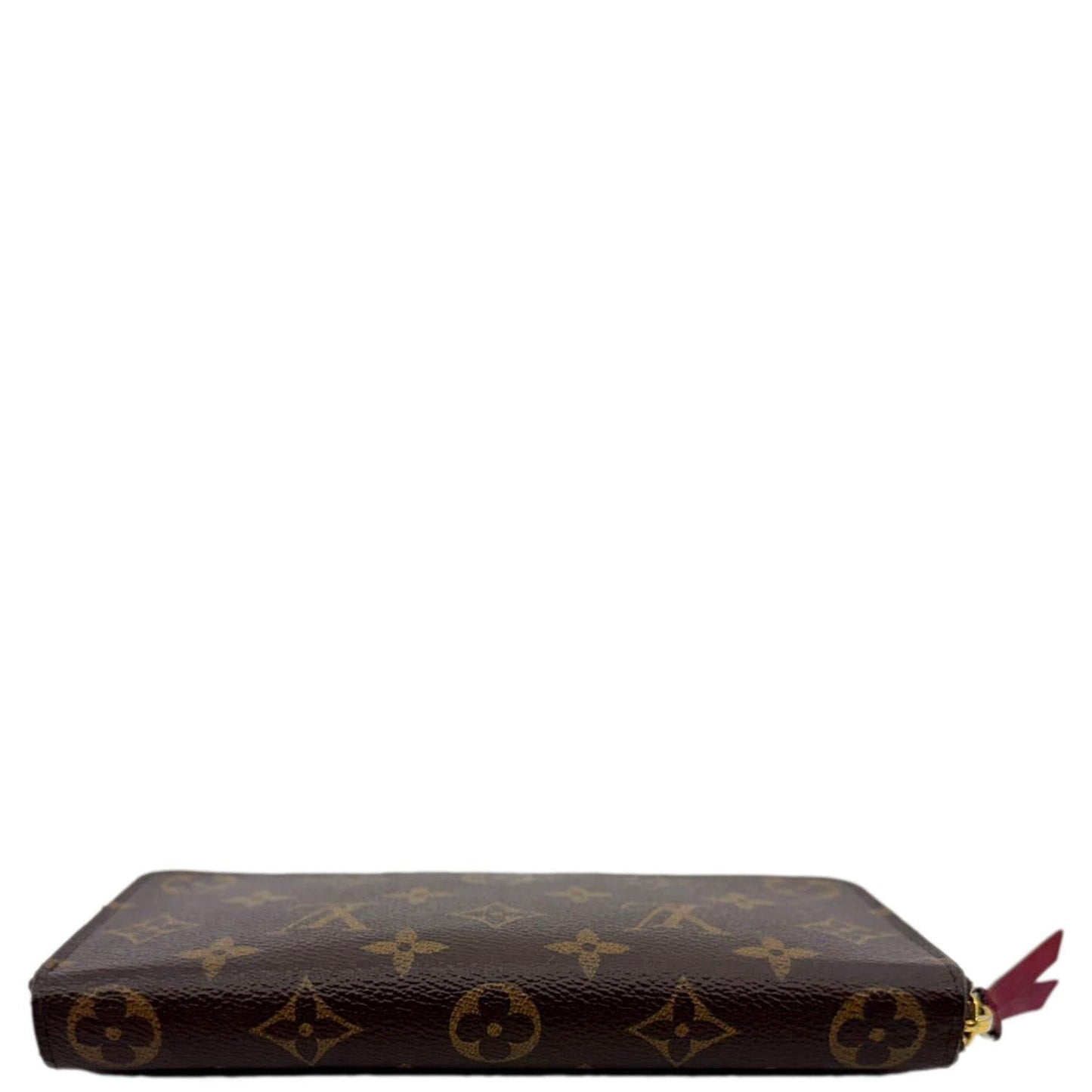 LOUIS VUITTON Clemence Monogram Canvas Zippy Wallet Brown