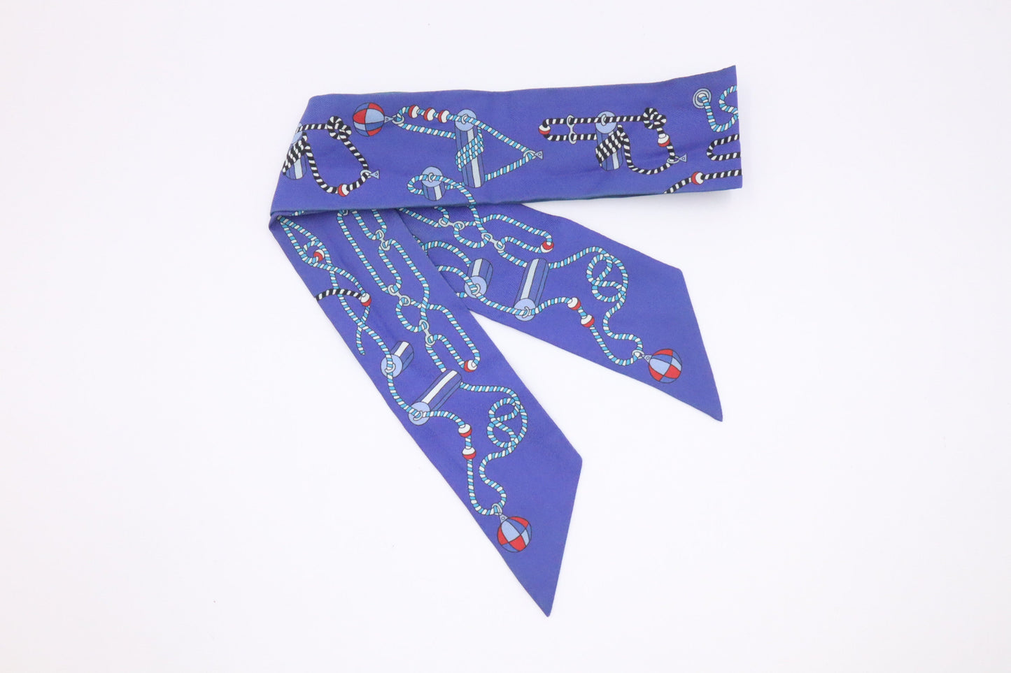 Hermes Twilly in Blue Silk