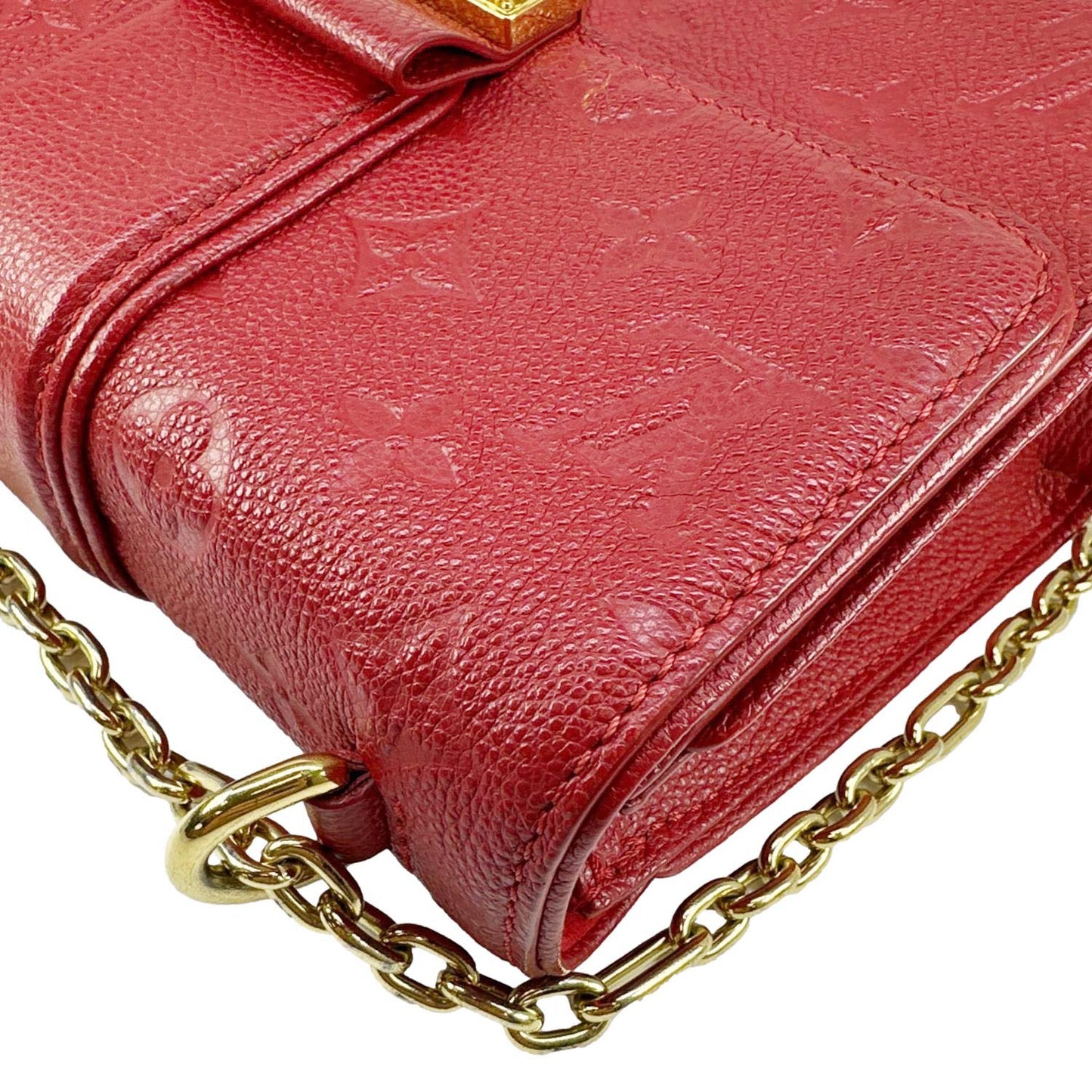 LOUIS VUITTONSaint Sulpice BB Monogram Empreinte Leather Shoulder Bag Red