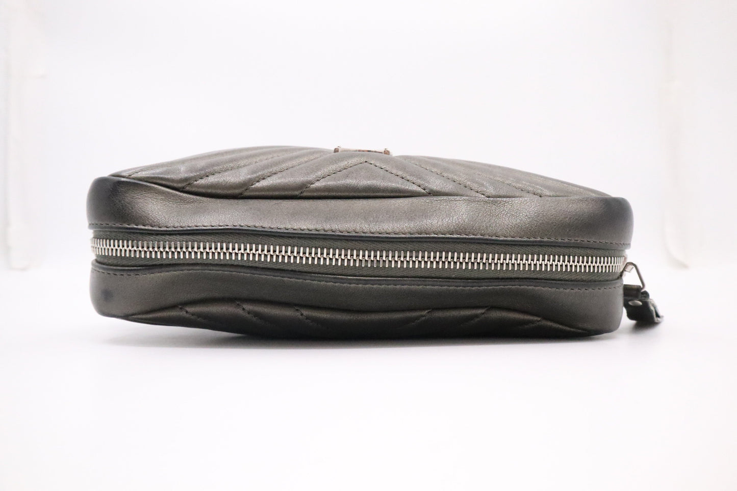 YSL Saint Laurent Lou Camera Bag in Pewter Leather