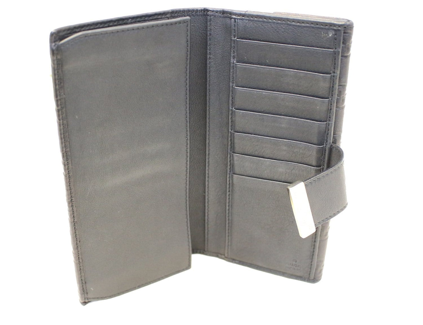 GUCCI Black Guccissima Leather Long Wallet