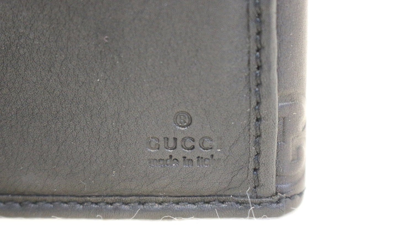 GUCCI Black Guccissima Leather Long Wallet