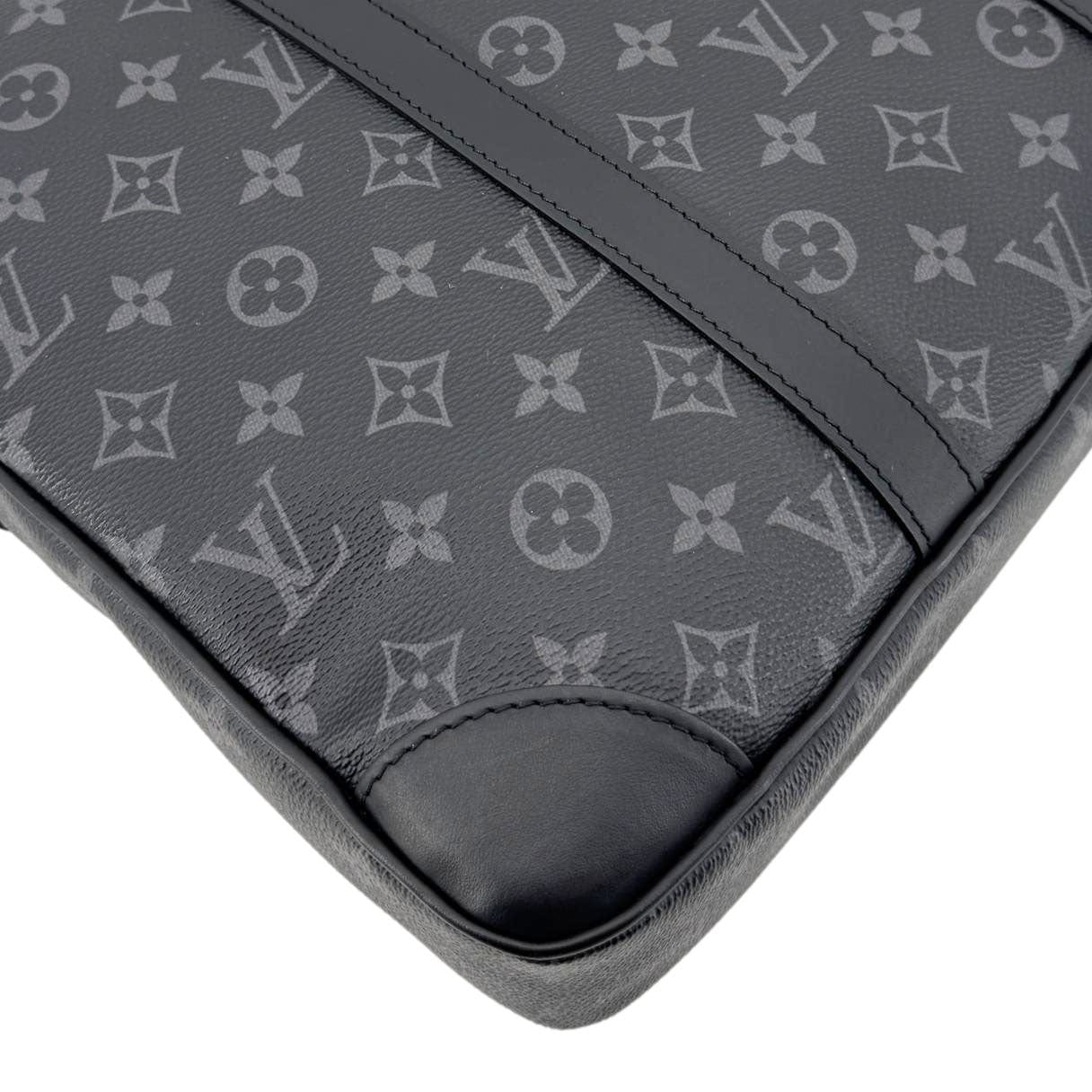 LOUIS VUITTON Porte Documents Voyage PM Monogram Eclipse Briefcase Bag Black