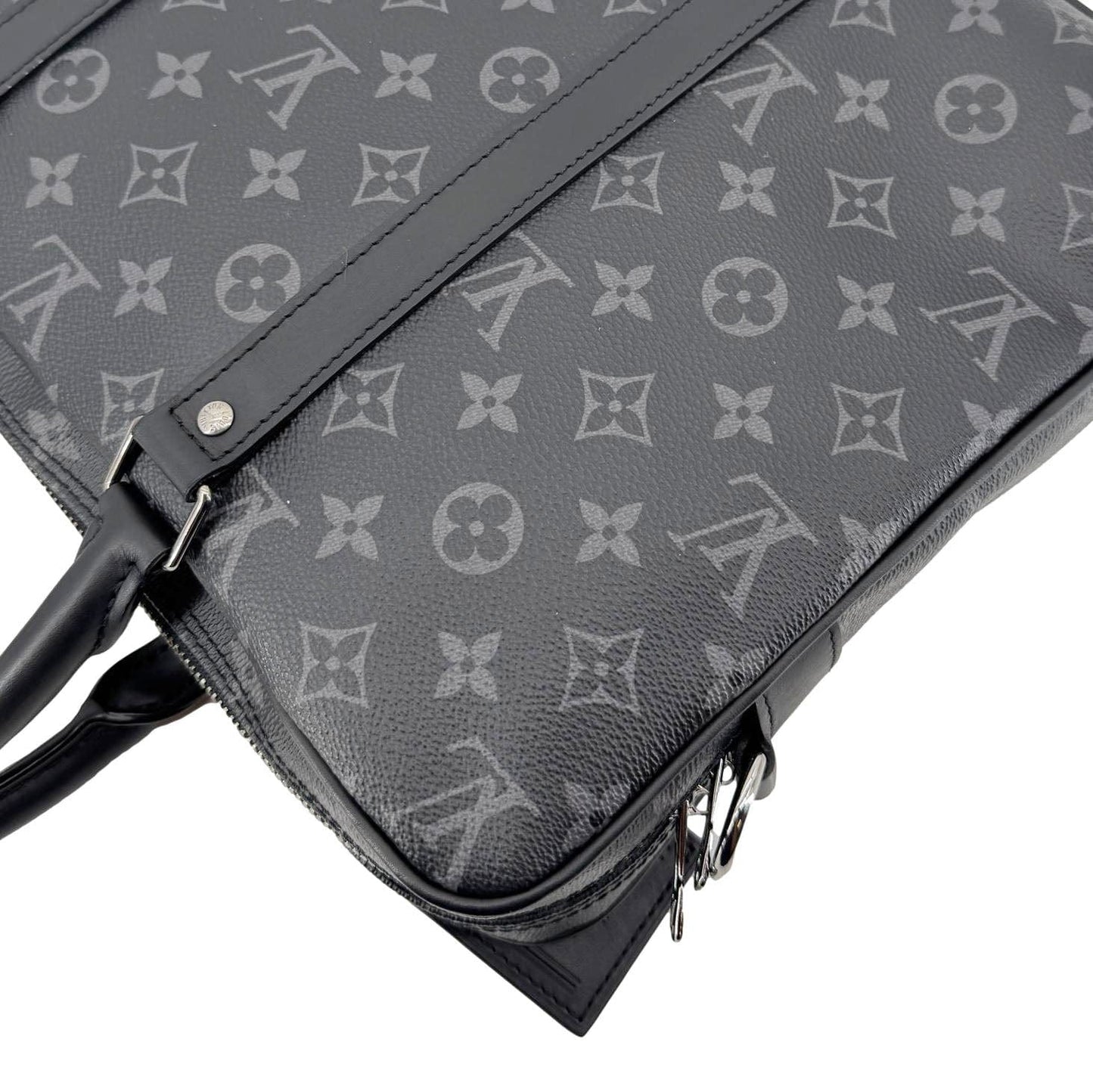 LOUIS VUITTON Porte Documents Voyage PM Monogram Eclipse Briefcase Bag Black