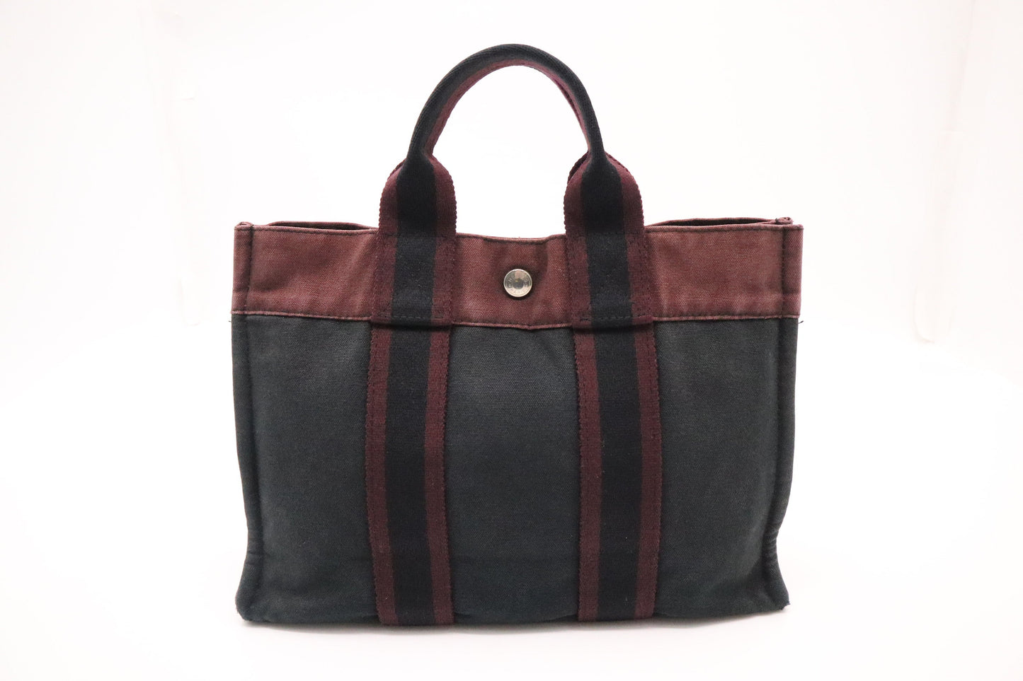Hermes Fourre-Tout PM in Navy and Maroon Canvas