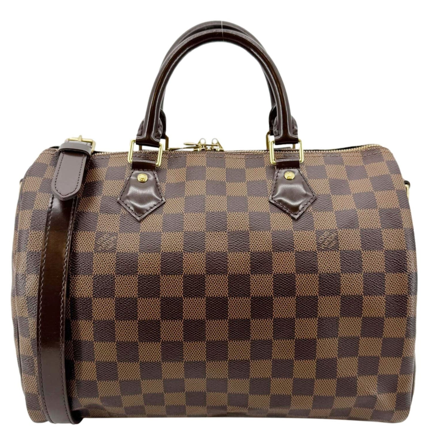 LOUIS VUITTON Speedy 30 Bandouliere Damier Ebene Shoulder Bag Brown