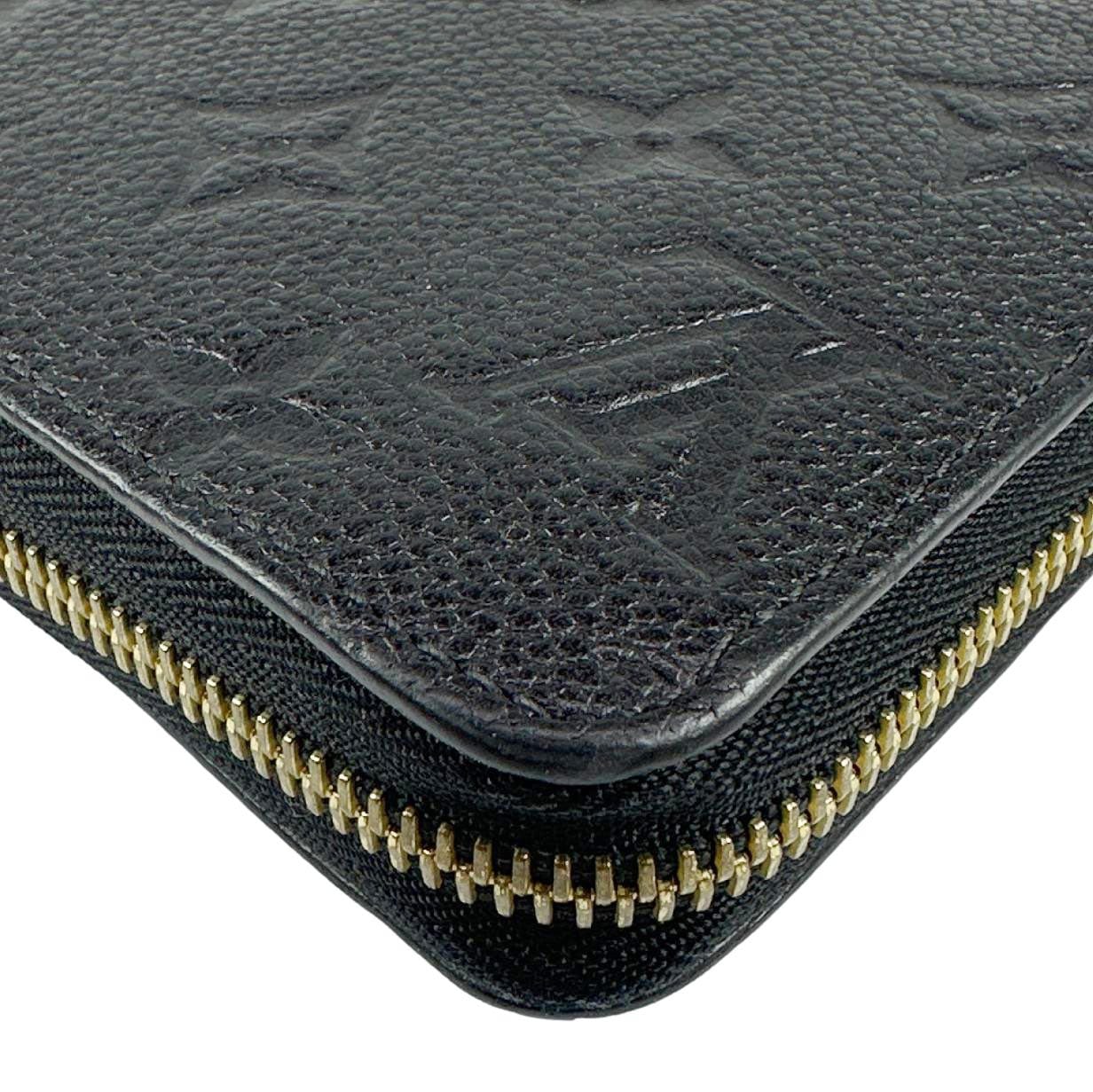 LOUIS VUITTON Monogram Empreinte Leather Zippy Wallet Black