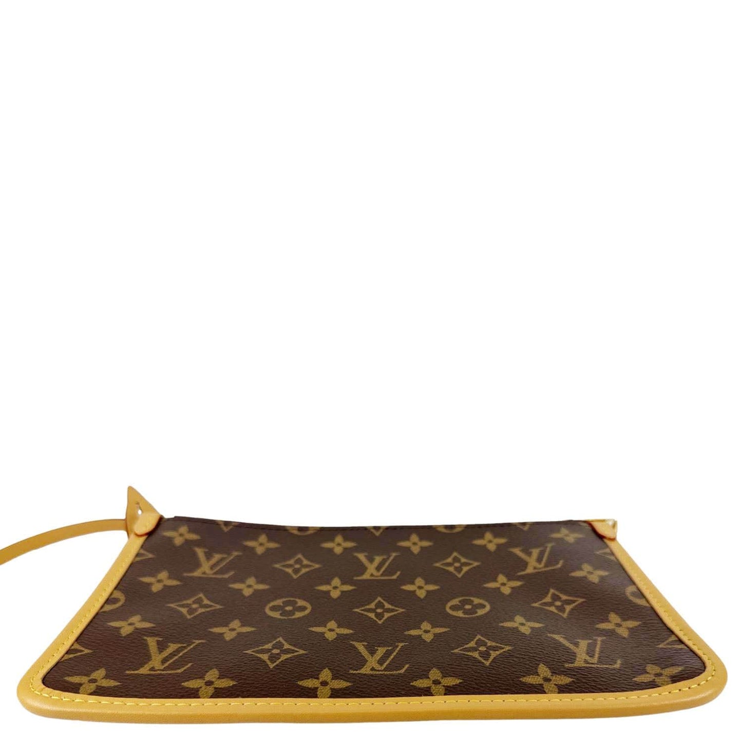 LOUIS VUITTON CarryAll MM Pochette Monogram Canvas Wristlet Brown