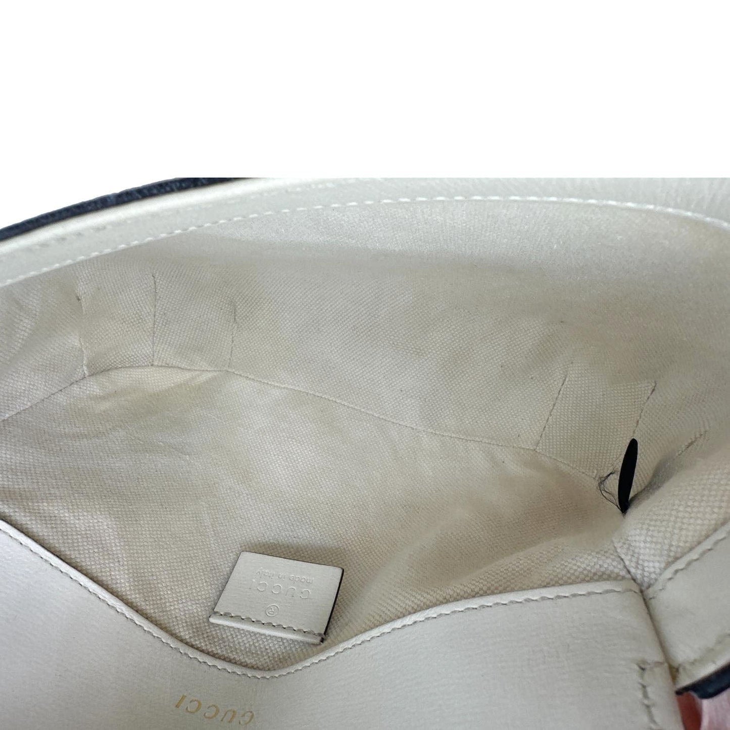 GUCCI Horsebit 1955 Flap Small GG Supreme Canvas Shoulder Bag Beige 658574