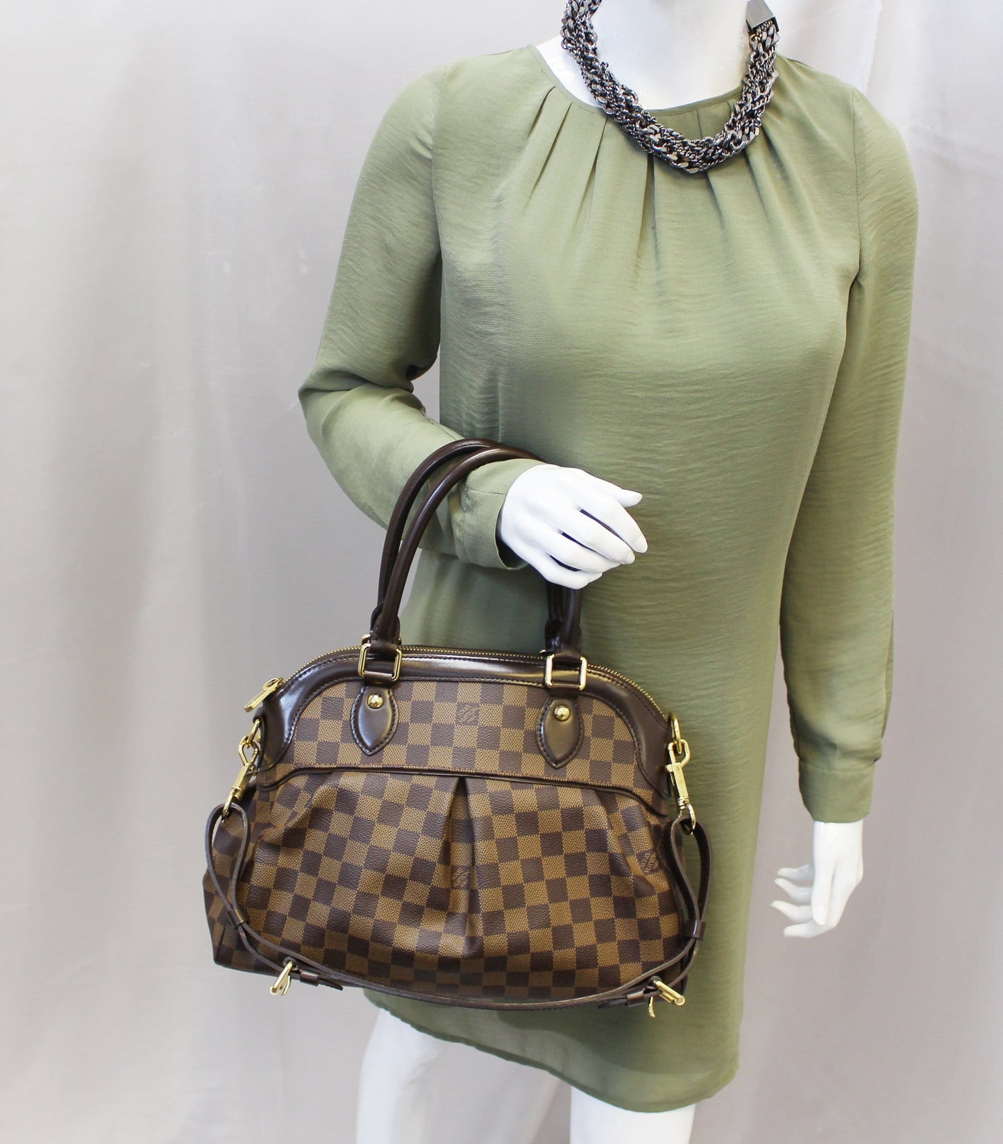 LOUIS VUITTON Trevi PM Damier Ebene  Brown Shoulder Bag